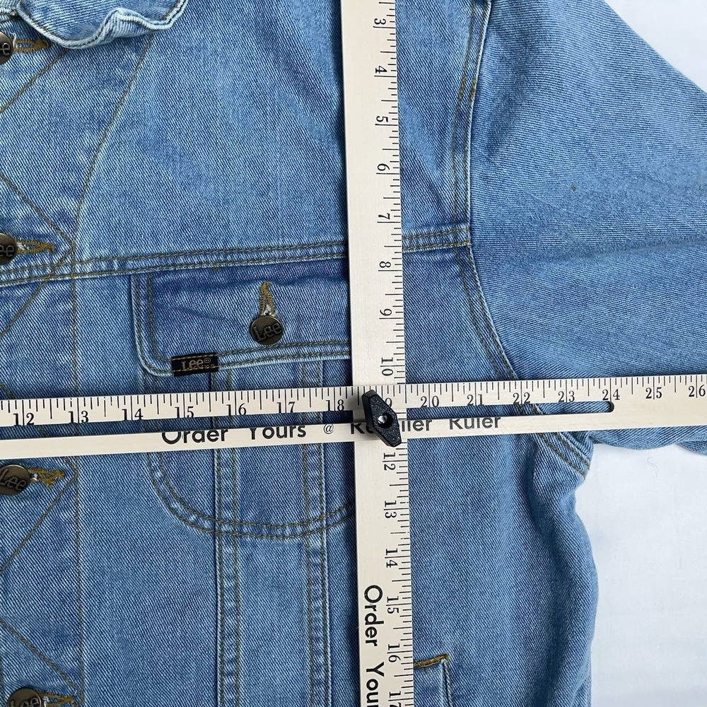 Vintage 90s Lee Trucker Denim Blue Jean Jacket Men's Large - Picture 11 of 12